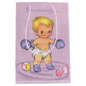 Vintag Baby Boy Mittlere Geschenktüte (Vorderseite)