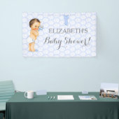 Vintag Baby Boy Rattle Blue Banner (Messeveranstaltung)