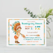 Vintag Baby Boy Tribal Headdress Erntedank Einladung (Stehend Vorderseite)