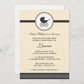 Vintag Baby Carriage Baby Dusche Einladung (Vorne/Hinten)