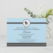 Vintag Baby Carriage Baby Dusche Einladung (Stehend Vorderseite)