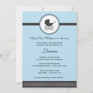 Vintag Baby Carriage Baby Dusche Einladung