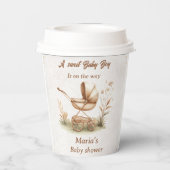 Vintag Baby Carriage Baby Dusche Pappbecher (Rückseite)