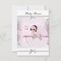 Vintag Baby Dusche Niedlich Girl Hübsch Pink