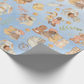 Vintag Baby & Friends erste Geburtstagsparty Geschenkpapier (Ecke)