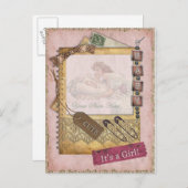 Vintag Baby Girl Ankündigung Foto (Vorne/Hinten)