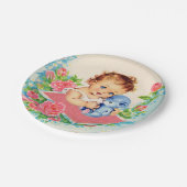 Vintag Baby Girl, Babydusche Kuchen Papier Teller (Schrägansicht)