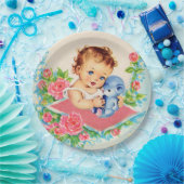 Vintag Baby Girl, Babydusche Papier Teller (Party)