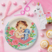 Vintag Baby Girl, Babydusche Papier Teller (Party)