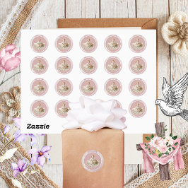 Vintag Baby Girl Baptisse Runder Aufkleber