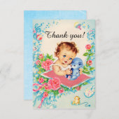 Vintag Baby Girl "Danke" Karten (Vorne/Hinten)