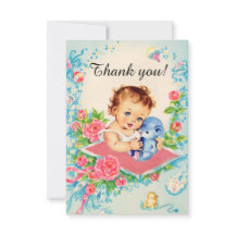 Vintag Baby Girl "Danke" Karten