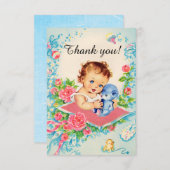 Vintag Baby Girl "Danke" Karten (Vorne/Hinten)