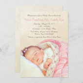 Vintag Baby Girl Dusche Einladung (Vorne/Hinten)