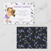 Vintag Baby Girl Dusche Windelwanne Begleitkarte (Vorne/Hinten)