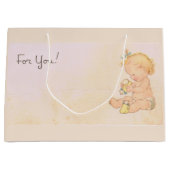 Vintag Baby Girl Große Geschenktüte (Vorderseite)