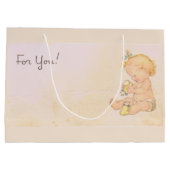 Vintag Baby Girl Große Geschenktüte (Rückseite)