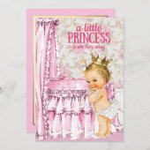 Vintag Baby Girl Princess Kinderdusche Einladung (Vorne/Hinten)