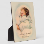 Vintag Baby Girl Schlafengel auf Cloud Fotoplatte (Seite)