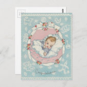 Vintag Baby Herzlichen Glückwunsch Postkarte (Vorne/Hinten)
