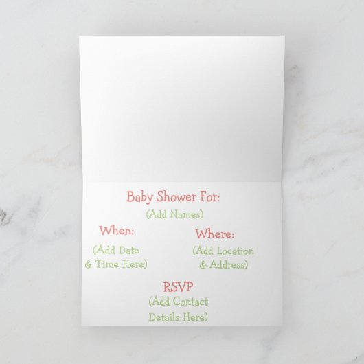 Vintag Baby: Kinderdusche Einladungen für Mädchen (Innenseite)