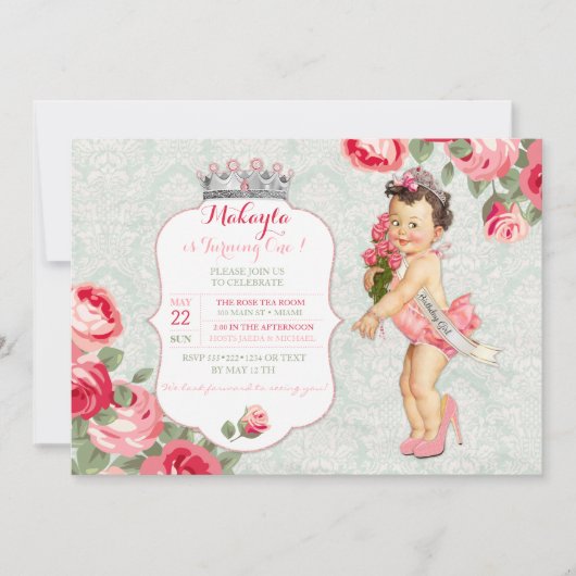 Vintag Baby Little Miss America Pageant Princess Einladung (Vorderseite)