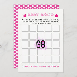 Vintag Baby Shoes Baby Shower Bingo Game Einladung