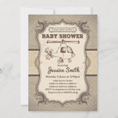 Vintag BABY SHOWER Einladung - Hubschrauber (Vorderseite)