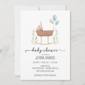 Vintag Baby Shower Junge Gender Nackte Einladung (Vorderseite)