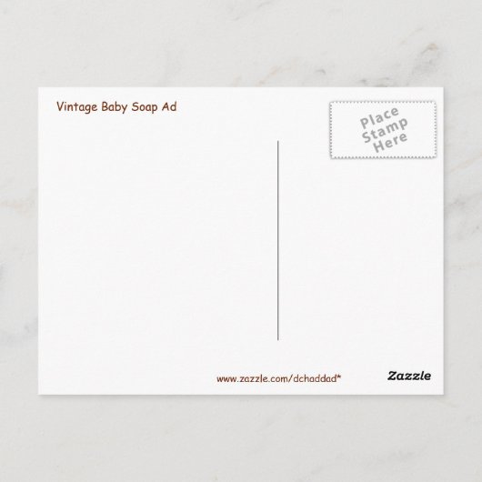 Vintag Baby Soap Ad Postkarte (Rückseite)
