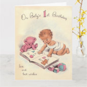 Vintag Baby's First Happy Birthday Karte (Gelbe Blume)