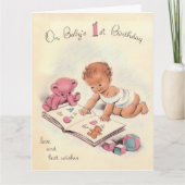 Vintag Baby's First Happy Birthday Karte (Vorderseite)