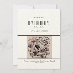 Vintag Bachelor Party Einladung Retrodesign