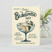 Vintag Bachelorette Vintag Bach Party Einladung (Stehend Vorderseite)