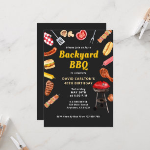 Vintag Backyard GRILLEN Barbecue Geburtstagsparty Einladung