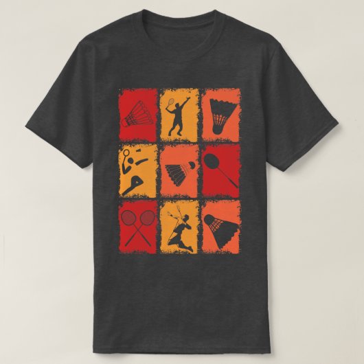 Vintag Badminton 1 T-Shirt (Design vorne)