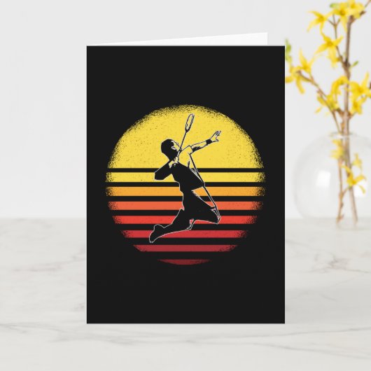 Vintag Badminton Karte (Gelbe Blume)