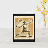 Vintag Badminton Player Shuttle BadminToner Karte (Gelbe Blume)