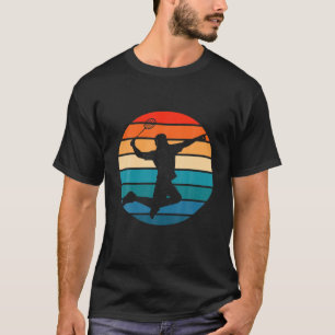 Vintag Badminton Player Shuttlecock Sport T-Shirt