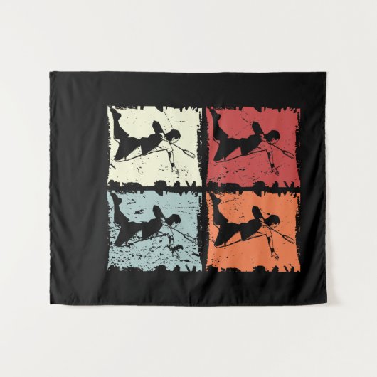 Vintag Badminton Wandteppich (Vorderseite (Horizontal))