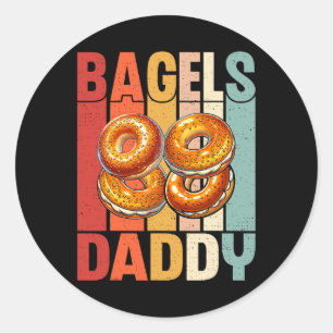 Vintag Bagel Daddy - Vatertag Bagel Lover Vater Runder Aufkleber