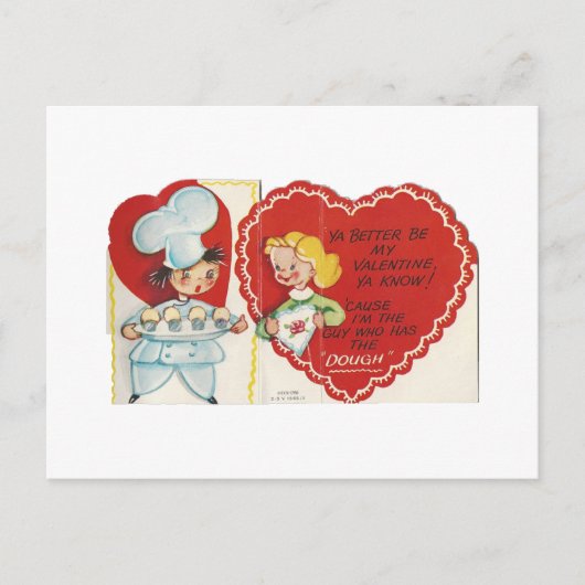 Vintag Baker Valentine Feiertagspostkarte (Vorderseite)