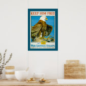 Vintag Bald Eagle Savings Bonds War Poster (Küche)