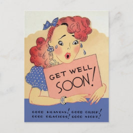 Vintag bald wieder gut werden postkarte