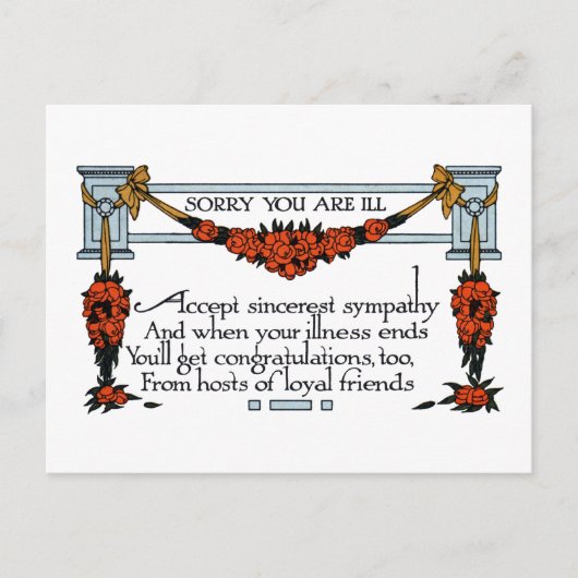 Vintag bald wieder gut werden postkarte (Vorderseite)