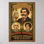 Vintag Baldness Cure Werbeplakat Poster (Vorne)