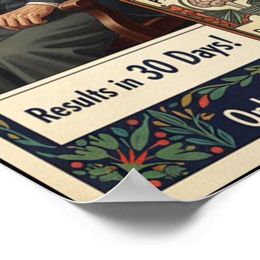 Vintag Baldness Heilung Haarwachstum Werbung Poster (Ecke)