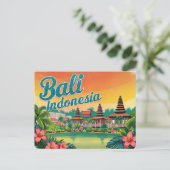 Vintag Bali, Indonesien Postkarte (Stehend Vorderseite)