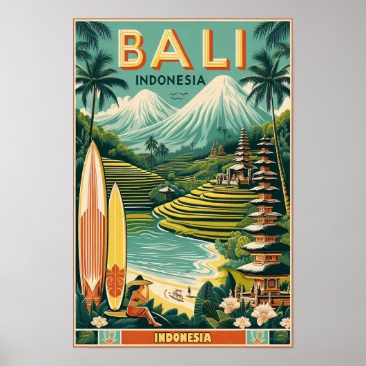 Vintag Bali Travel Poster (Vorne)