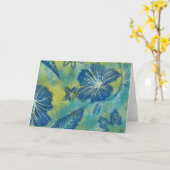 Vintag balinesische Batik-Grußkarte Karte (Gelbe Blume)